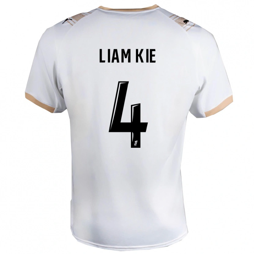 Danxen Męski Khalil-Liam Kie #4 Biało-Czarny Wyjazdowa Koszulka 2025/26 Koszulki Klubowe