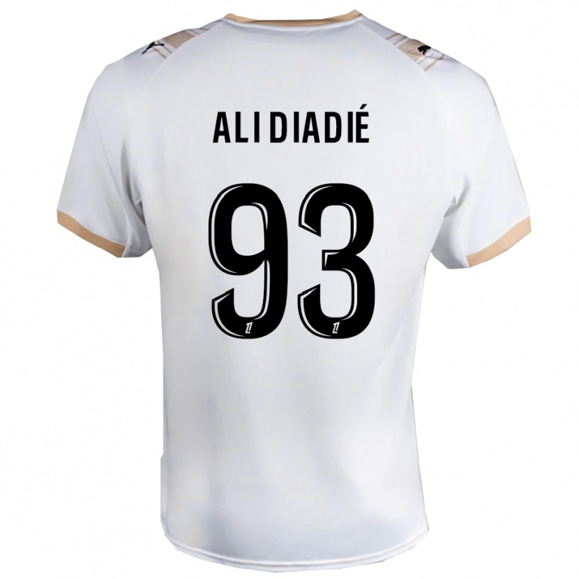 Danxen Męski Mohamed Ali Diadié #93 Biało-Czarny Wyjazdowa Koszulka 2025/26 Koszulki Klubowe