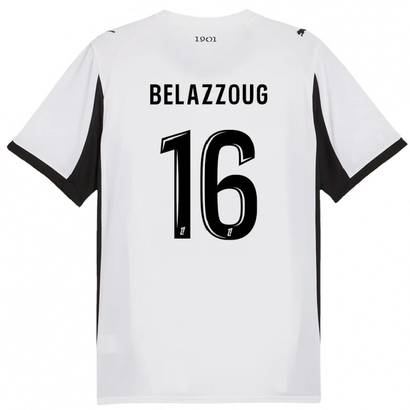 Danxen Męski Kilian Belazzoug #16 Biało-Czarny Wyjazdowa Koszulka 2025/26 Koszulki Klubowe
