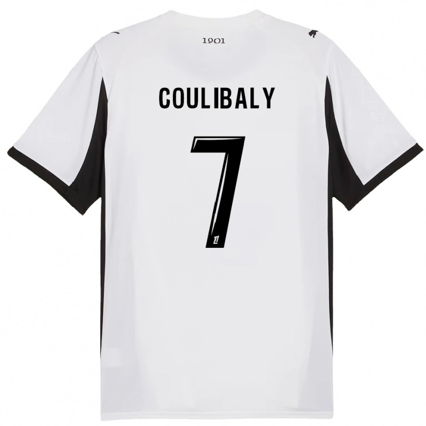 Danxen Męski Boukary Coulibaly #7 Biało-Czarny Wyjazdowa Koszulka 2025/26 Koszulki Klubowe