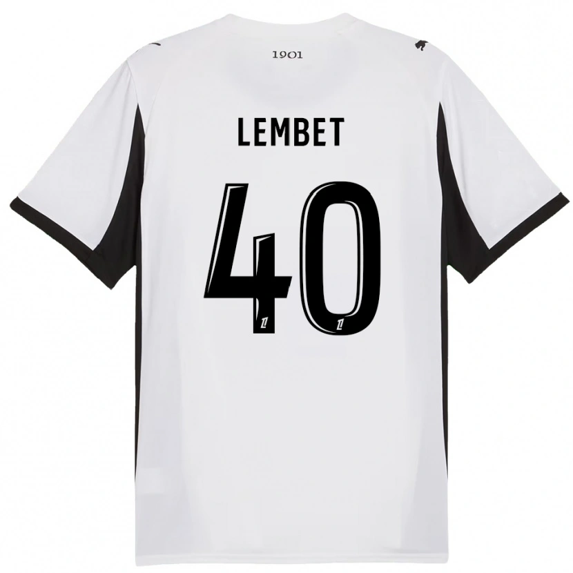 Danxen Męski Geoffrey Lembet #40 Biało-Czarny Wyjazdowa Koszulka 2025/26 Koszulki Klubowe