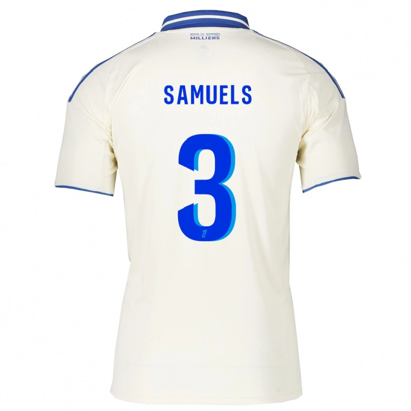 Danxen Męski Ishé Samuels-Smith #3 Szampańsko-Niebieski Wyjazdowa Koszulka 2025/26 Koszulki Klubowe
