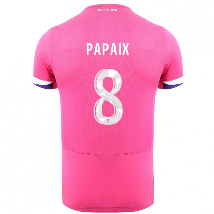Danxen Męski Pauline Papaix #8 Różowo-Biały Wyjazdowa Koszulka 2025/26 Koszulki Klubowe