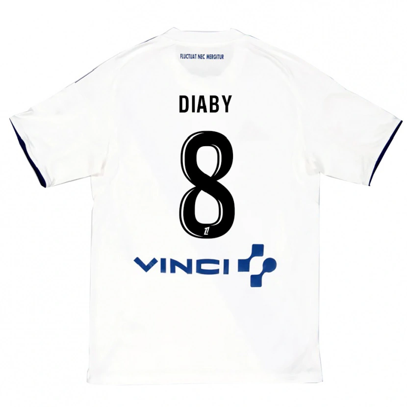 Danxen Męski Aboubakar Diaby #8 Biało-Niebieski Wyjazdowa Koszulka 2025/26 Koszulki Klubowe