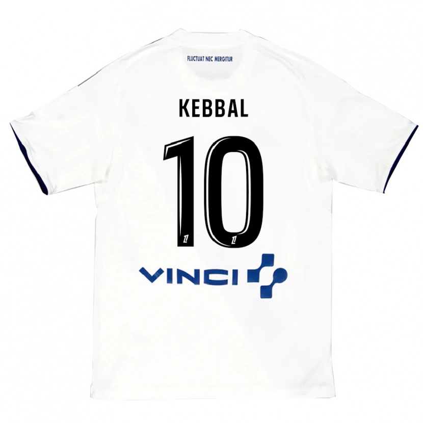 Danxen Męski Ilan Kebbal #10 Biało-Niebieski Wyjazdowa Koszulka 2025/26 Koszulki Klubowe