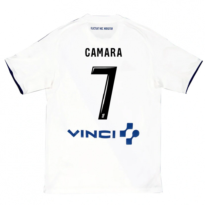 Danxen Męski Ismaël Camara #7 Biało-Niebieski Wyjazdowa Koszulka 2025/26 Koszulki Klubowe