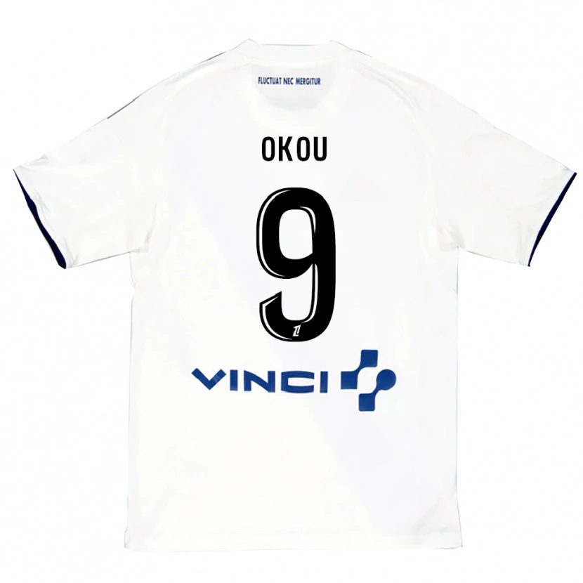 Danxen Męski Christ Okou #9 Biało-Niebieski Wyjazdowa Koszulka 2025/26 Koszulki Klubowe