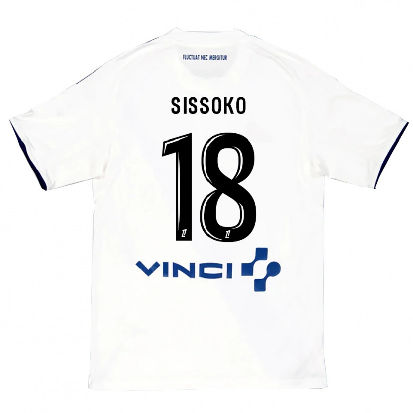 Danxen Męski Omar Sissoko #18 Biało-Niebieski Wyjazdowa Koszulka 2025/26 Koszulki Klubowe