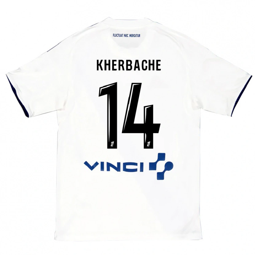 Danxen Męski Yoann Kherbache #14 Biało-Niebieski Wyjazdowa Koszulka 2025/26 Koszulki Klubowe