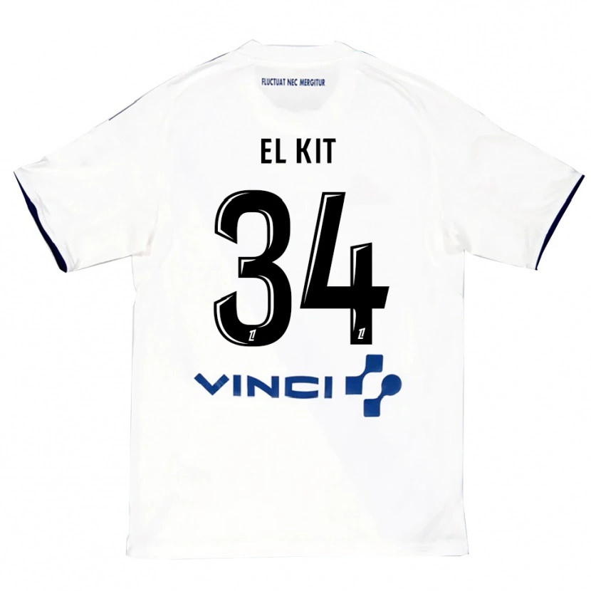 Danxen Męski Kamil El Kit #34 Biało-Niebieski Wyjazdowa Koszulka 2025/26 Koszulki Klubowe