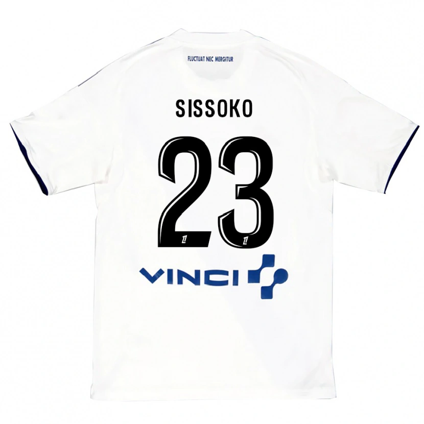 Danxen Męski Teninsoun Sissoko #23 Biało-Niebieski Wyjazdowa Koszulka 2025/26 Koszulki Klubowe