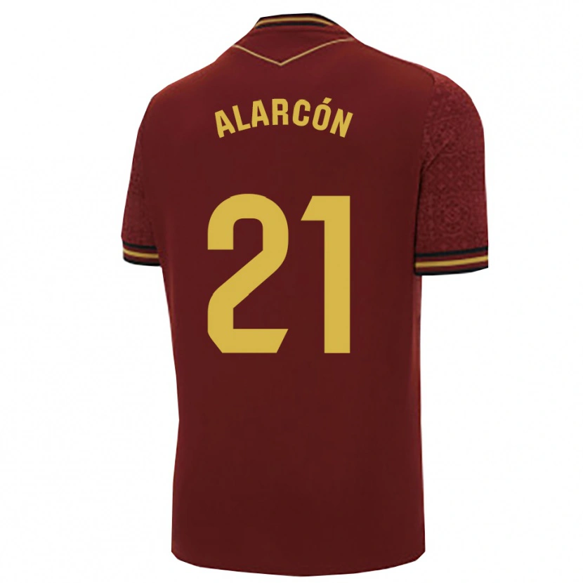 Danxen Męski Tomás Alarcón #21 Bordowo-Złoty Wyjazdowa Koszulka 2025/26 Koszulki Klubowe
