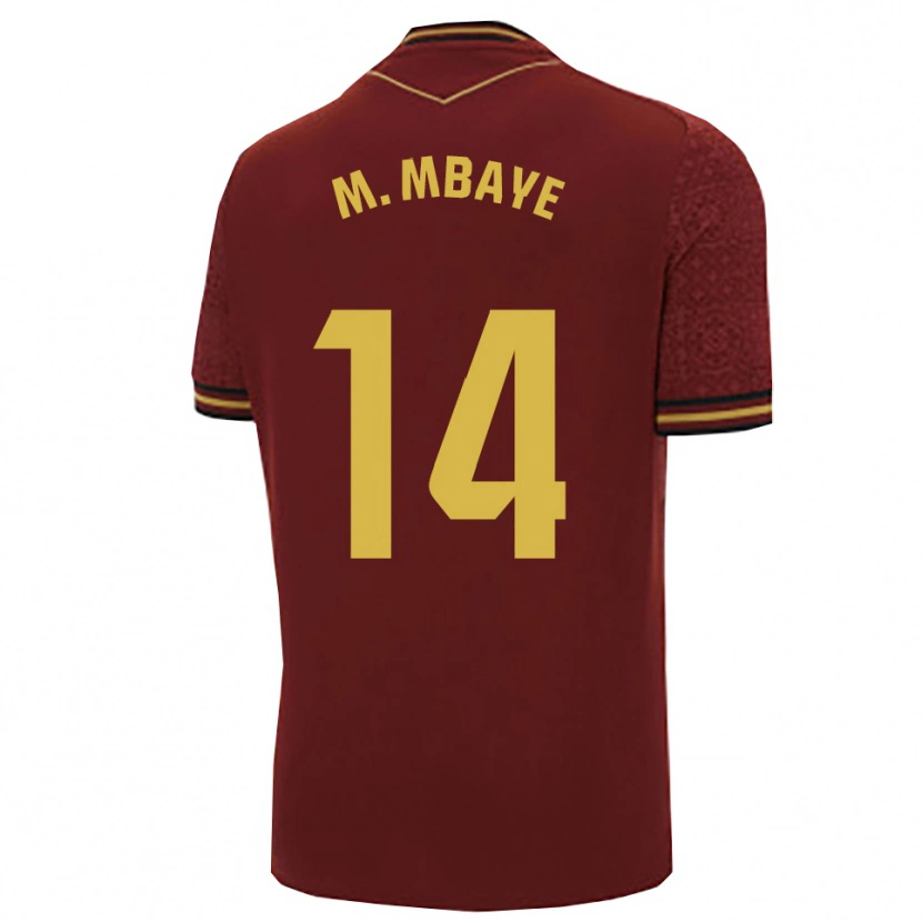Danxen Męski Momo Mbaye #14 Bordowo-Złoty Wyjazdowa Koszulka 2025/26 Koszulki Klubowe