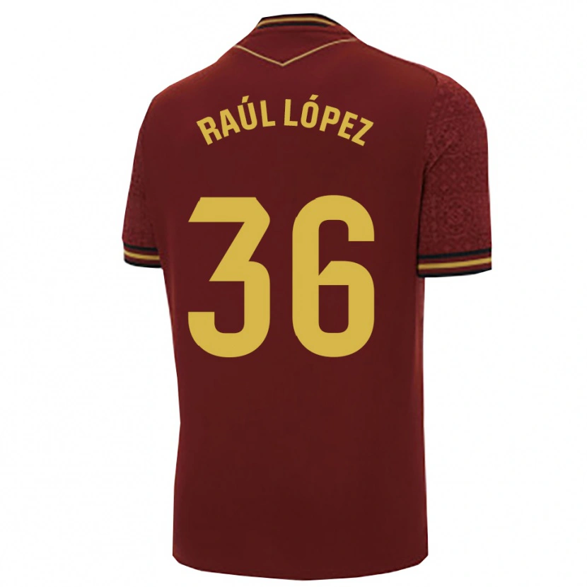 Danxen Męski Raúl López #36 Bordowo-Złoty Wyjazdowa Koszulka 2025/26 Koszulki Klubowe