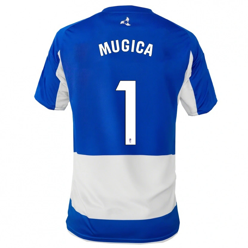 Danxen Męski Juan Múgica #1 Niebiesko-Biały Wyjazdowa Koszulka 2025/26 Koszulki Klubowe