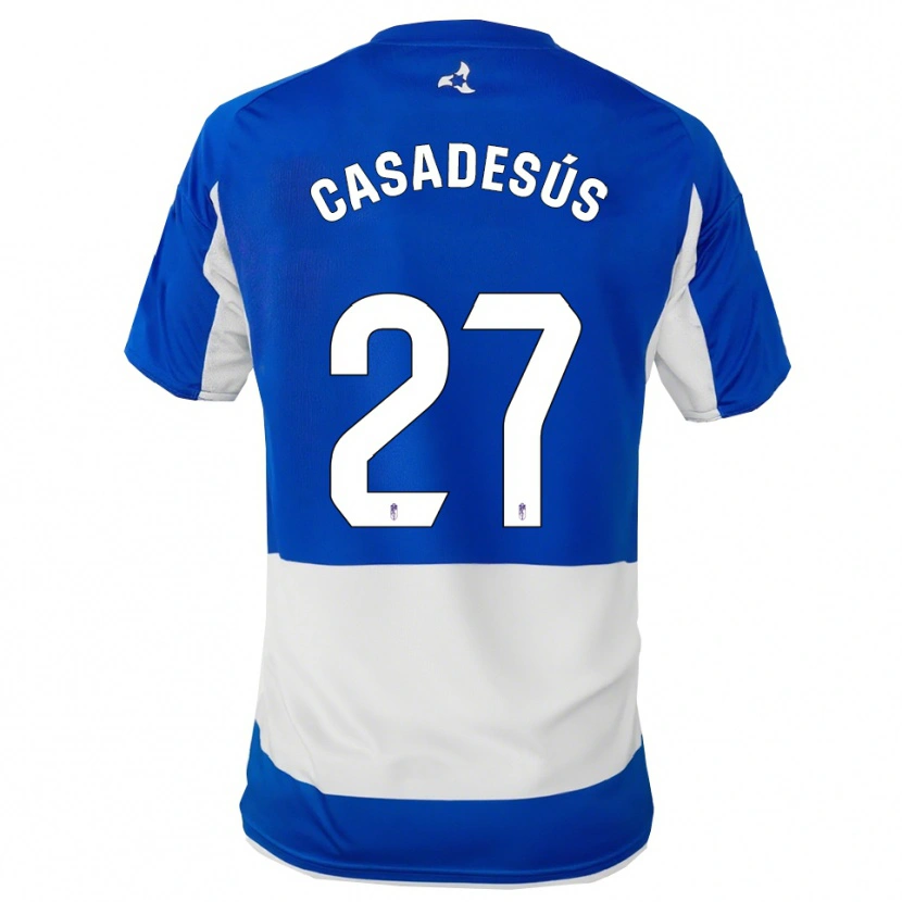 Danxen Męski Pau Casadesús #27 Niebiesko-Biały Wyjazdowa Koszulka 2025/26 Koszulki Klubowe