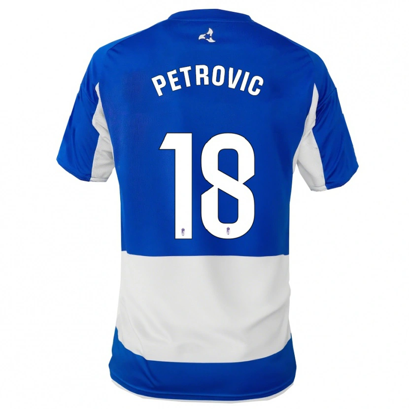 Danxen Męski Njegos Petrovic #18 Niebiesko-Biały Wyjazdowa Koszulka 2025/26 Koszulki Klubowe