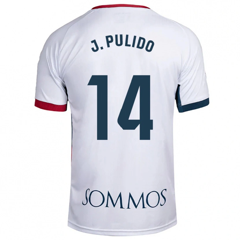 Danxen Męski Jorge Pulido #14 Biało-Czerwony Wyjazdowa Koszulka 2025/26 Koszulki Klubowe