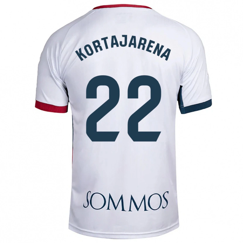 Danxen Męski Iker Kortajarena #22 Biało-Czerwony Wyjazdowa Koszulka 2025/26 Koszulki Klubowe