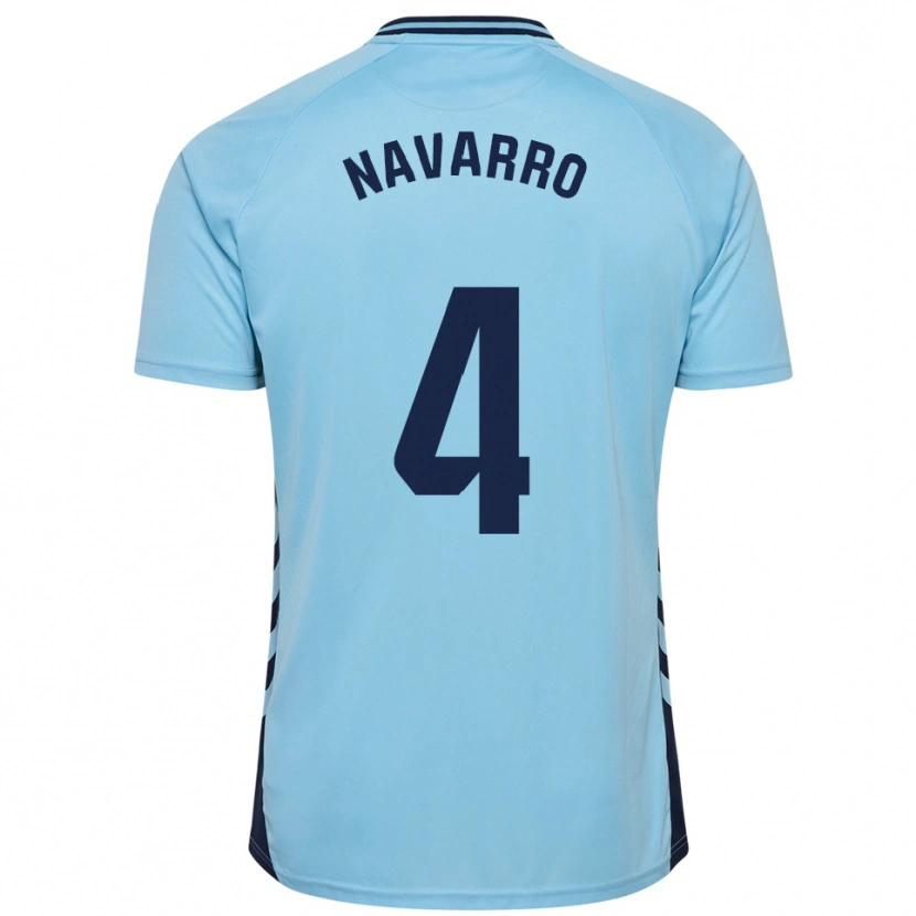 Danxen Męski Carlos Navarro #4 Błękitny Wyjazdowa Koszulka 2025/26 Koszulki Klubowe