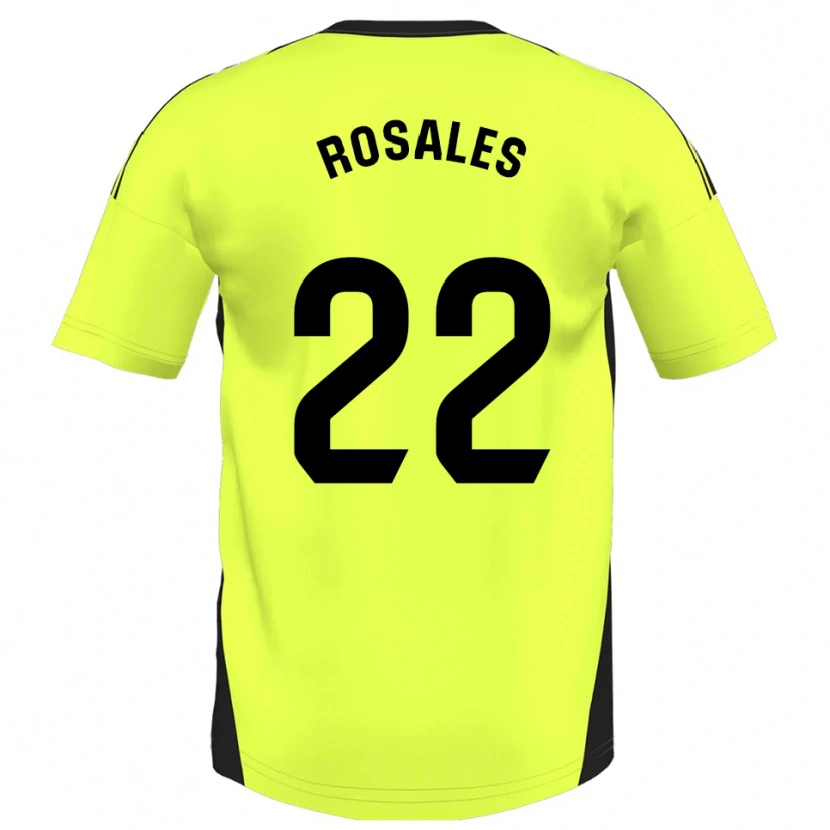 Danxen Męski Diego Rosales #22 Fluorescencyjny Żółty Wyjazdowa Koszulka 2025/26 Koszulki Klubowe
