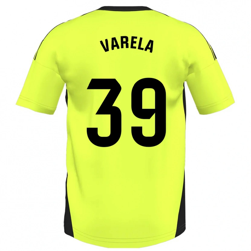 Danxen Męski Iker Varela #39 Fluorescencyjny Żółty Wyjazdowa Koszulka 2025/26 Koszulki Klubowe