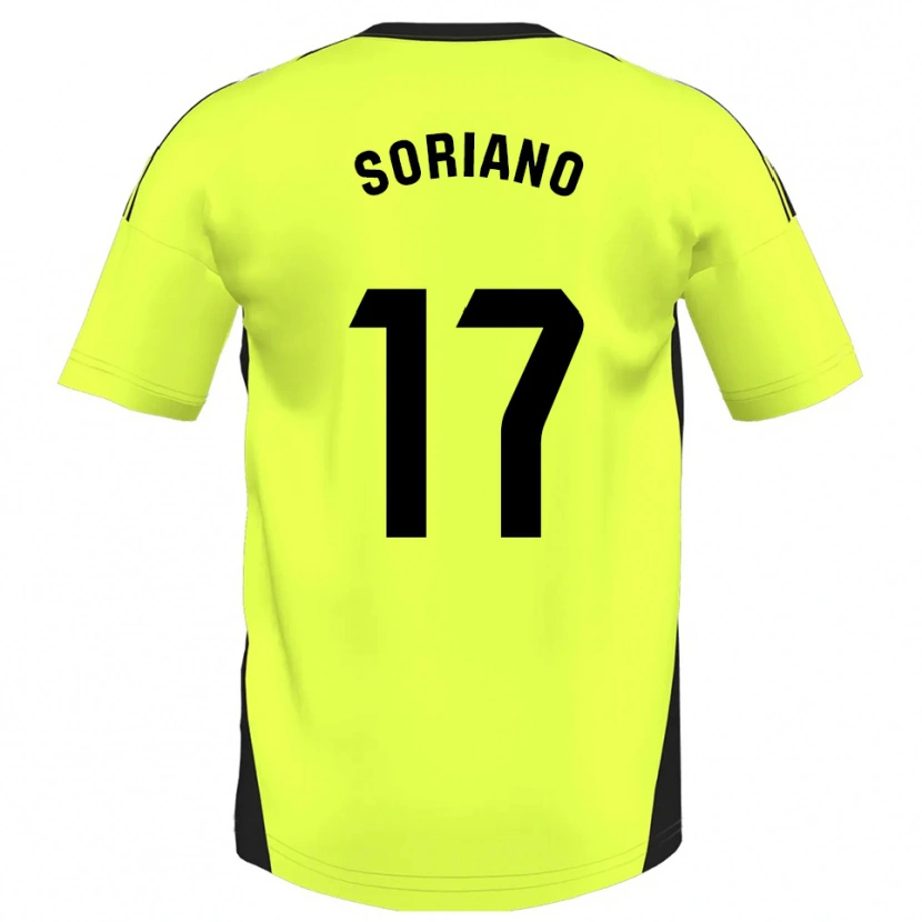 Danxen Męski Adrián Soriano #17 Fluorescencyjny Żółty Wyjazdowa Koszulka 2025/26 Koszulki Klubowe