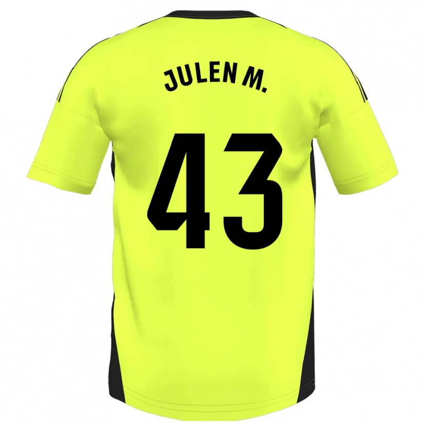 Danxen Męski Julen Martínez #43 Fluorescencyjny Żółty Wyjazdowa Koszulka 2025/26 Koszulki Klubowe
