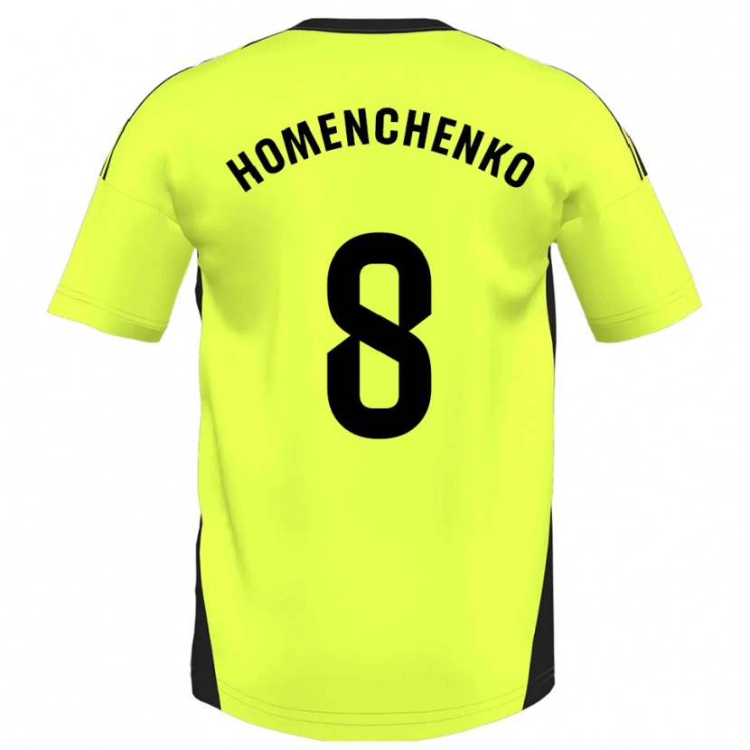 Danxen Męski Santiago Homenchenko #8 Fluorescencyjny Żółty Wyjazdowa Koszulka 2025/26 Koszulki Klubowe