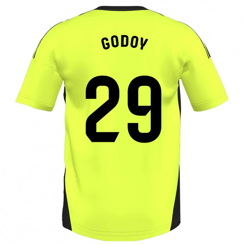 Danxen Męski Alan Godoy #29 Fluorescencyjny Żółty Wyjazdowa Koszulka 2025/26 Koszulki Klubowe