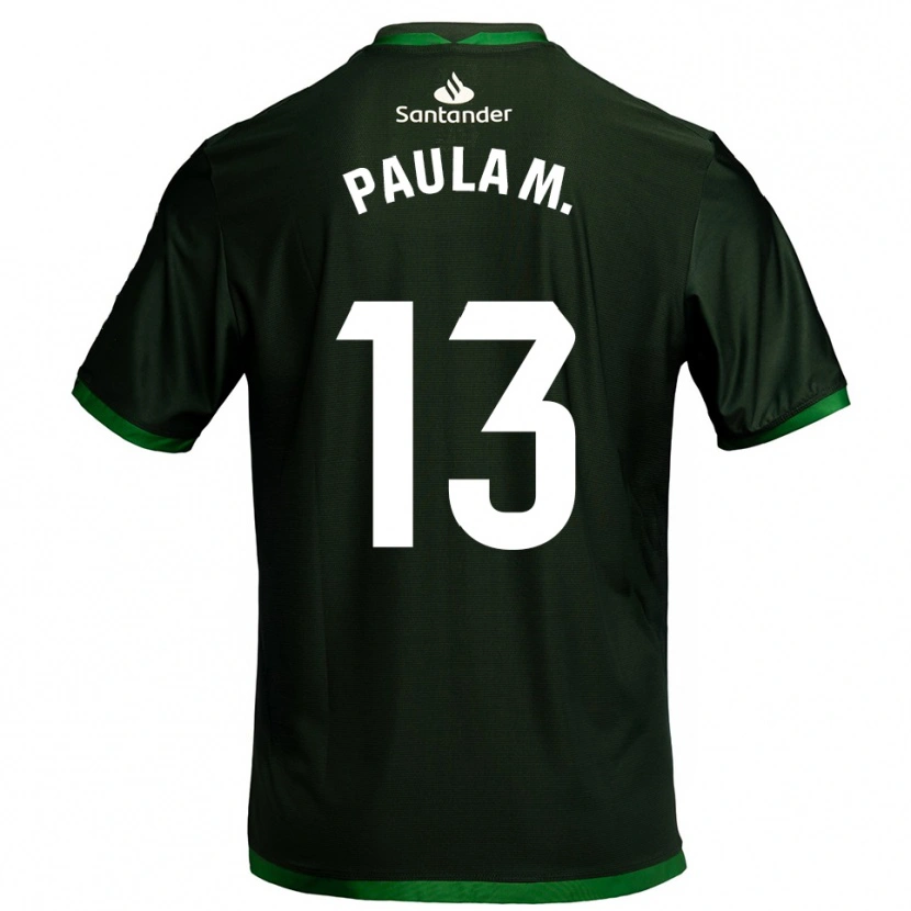Danxen Męski Paula Muñoz Álvarez #13 Ciemnozielony Wyjazdowa Koszulka 2025/26 Koszulki Klubowe