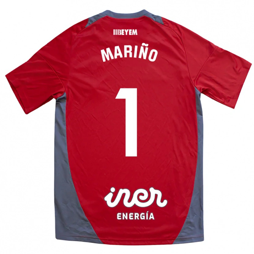 Danxen Męski Diego Mariño #1 Czerwono-Szary Wyjazdowa Koszulka 2025/26 Koszulki Klubowe