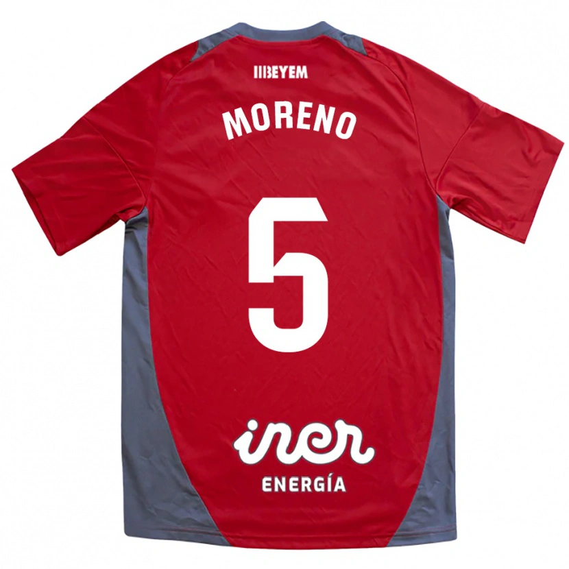Danxen Męski Javi Moreno #5 Czerwono-Szary Wyjazdowa Koszulka 2025/26 Koszulki Klubowe