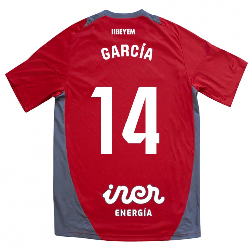 Danxen Męski Jon García #14 Czerwono-Szary Wyjazdowa Koszulka 2025/26 Koszulki Klubowe