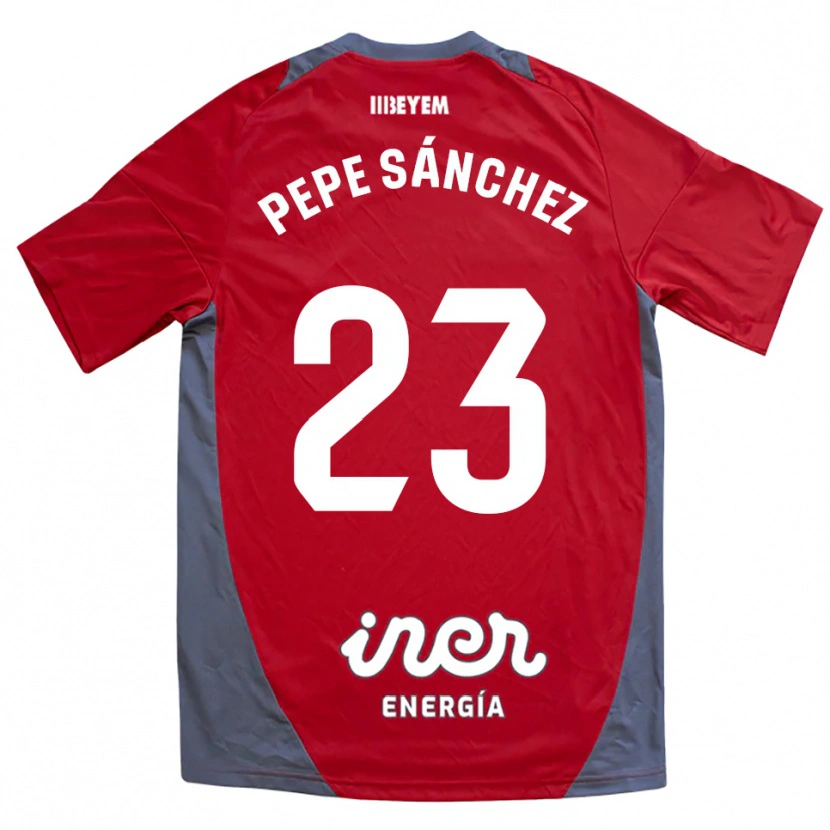 Danxen Męski Pepe Sánchez #23 Czerwono-Szary Wyjazdowa Koszulka 2025/26 Koszulki Klubowe