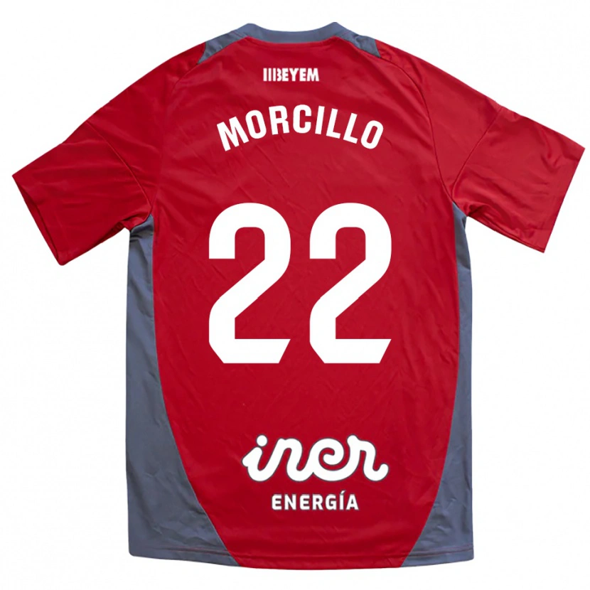 Danxen Męski Jon Morcillo #22 Czerwono-Szary Wyjazdowa Koszulka 2025/26 Koszulki Klubowe