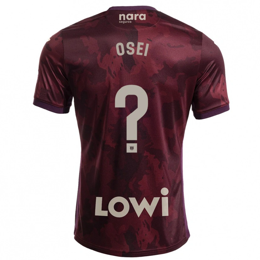 Danxen Męski David Osei #0 Bordowo-Biały Wyjazdowa Koszulka 2025/26 Koszulki Klubowe