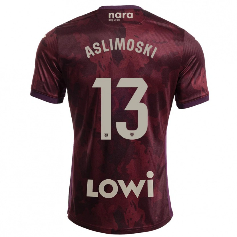 Danxen Męski Tomme Aslimoski #13 Bordowo-Biały Wyjazdowa Koszulka 2025/26 Koszulki Klubowe