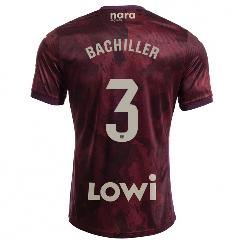 Danxen Męski Iker Bachiller #3 Bordowo-Biały Wyjazdowa Koszulka 2025/26 Koszulki Klubowe
