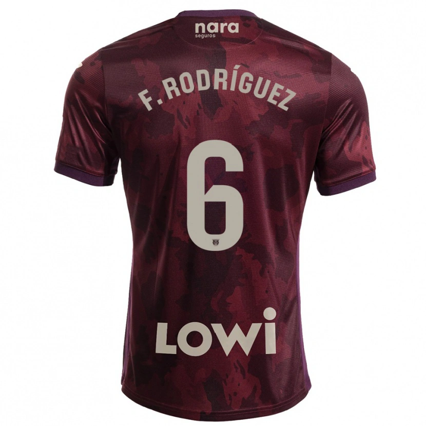 Danxen Męski Fer Rodríguez #6 Bordowo-Biały Wyjazdowa Koszulka 2025/26 Koszulki Klubowe