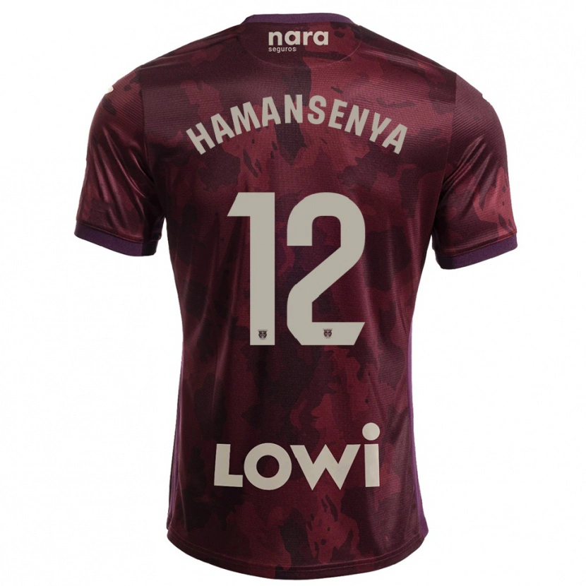 Danxen Męski David Hamansenya #12 Bordowo-Biały Wyjazdowa Koszulka 2025/26 Koszulki Klubowe