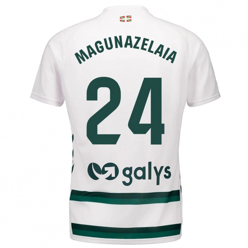 Danxen Męski Jon Magunazelaia #24 Biało-Zielony Wyjazdowa Koszulka 2025/26 Koszulki Klubowe