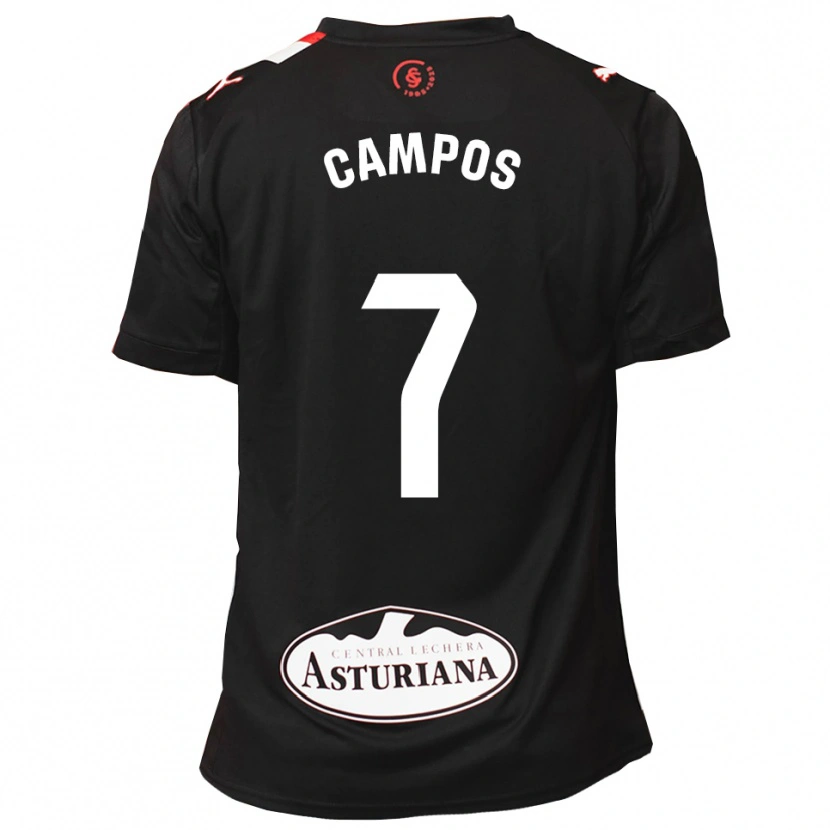 Danxen Męski Gaspar Campos #7 Czarno-Biały Wyjazdowa Koszulka 2025/26 Koszulki Klubowe