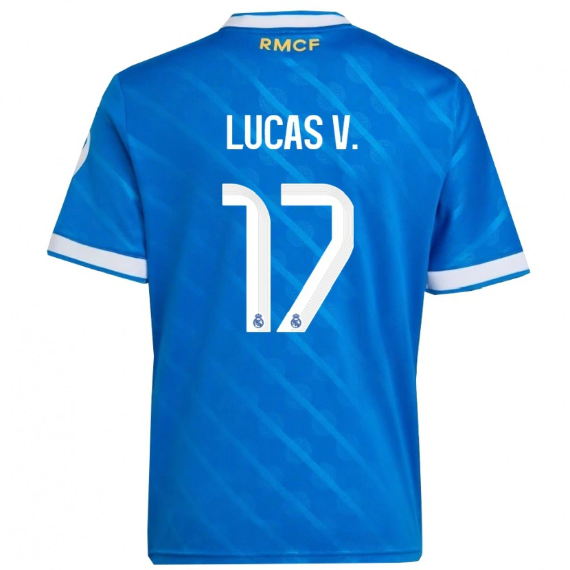 Danxen Męski Lucas Vazquez #17 Niebiesko-Biały Trzeci Komplet Koszulka 2025/26 Koszulki Klubowe