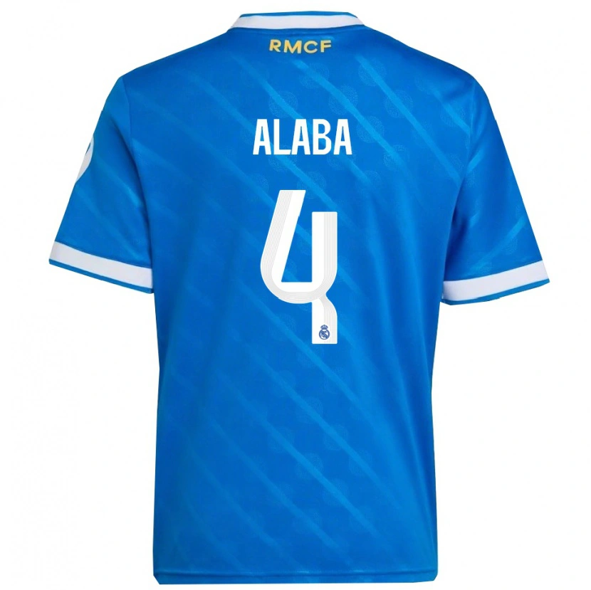 Danxen Męski David Alaba #4 Niebiesko-Biały Trzeci Komplet Koszulka 2025/26 Koszulki Klubowe