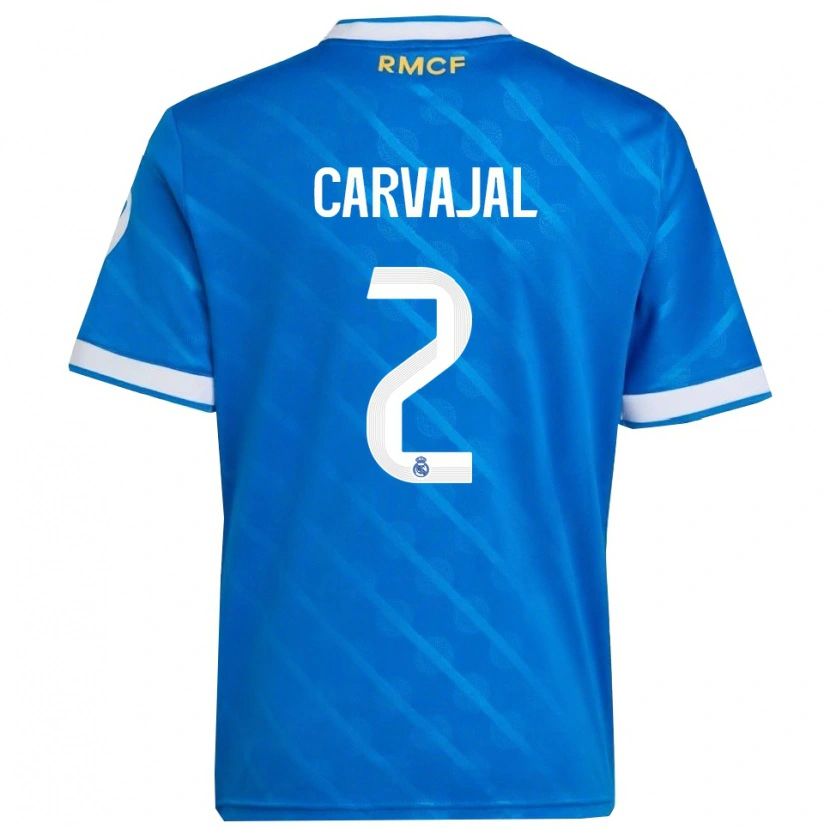 Danxen Męski Daniel Carvajal #2 Niebiesko-Biały Trzeci Komplet Koszulka 2025/26 Koszulki Klubowe