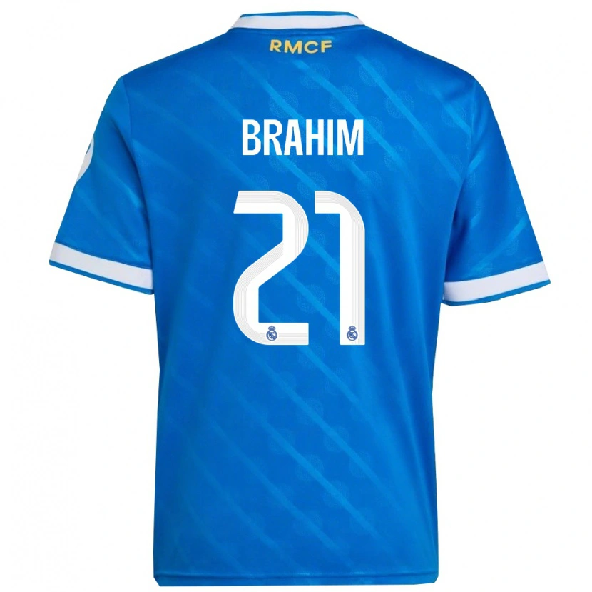 Danxen Męski Brahim Díaz #21 Niebiesko-Biały Trzeci Komplet Koszulka 2025/26 Koszulki Klubowe