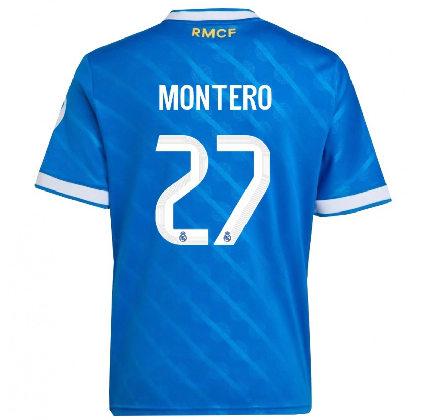 Danxen Męski Pablo Montero #27 Niebiesko-Biały Trzeci Komplet Koszulka 2025/26 Koszulki Klubowe
