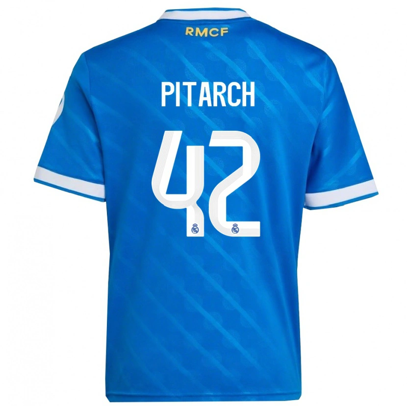 Danxen Męski Thiago Pitarch #42 Niebiesko-Biały Trzeci Komplet Koszulka 2025/26 Koszulki Klubowe