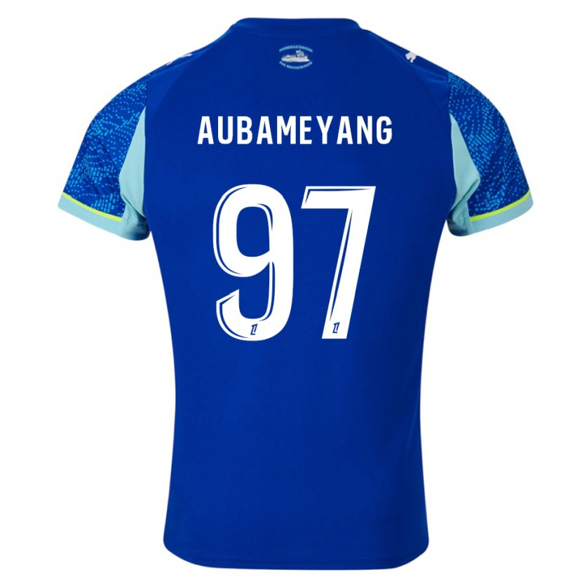Danxen Męski Pierre-Emerick Aubameyang #97 Błękitno-Biały Trzeci Komplet Koszulka 2025/26 Koszulki Klubowe